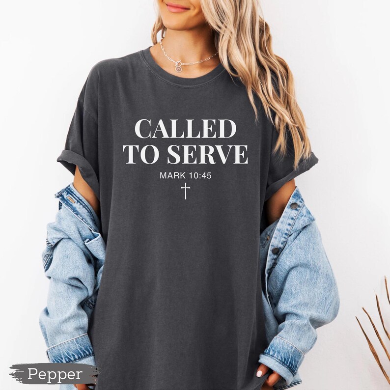 Called To Serve Comfort Colors® Shirt, Bible Verse Tee, Christian Shirt, Faith Based Apparel, Religious Gift, Church Group Tee - Image 4