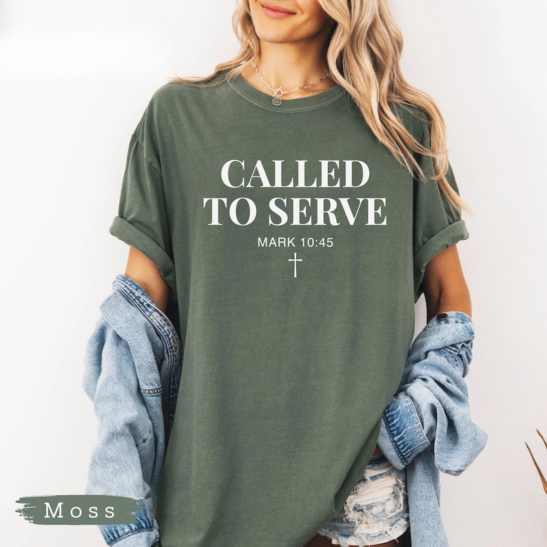 Called To Serve Comfort Colors® Shirt, Bible Verse Tee, Christian Shirt, Faith Based Apparel, Religious Gift, Church Group Tee - Image 6