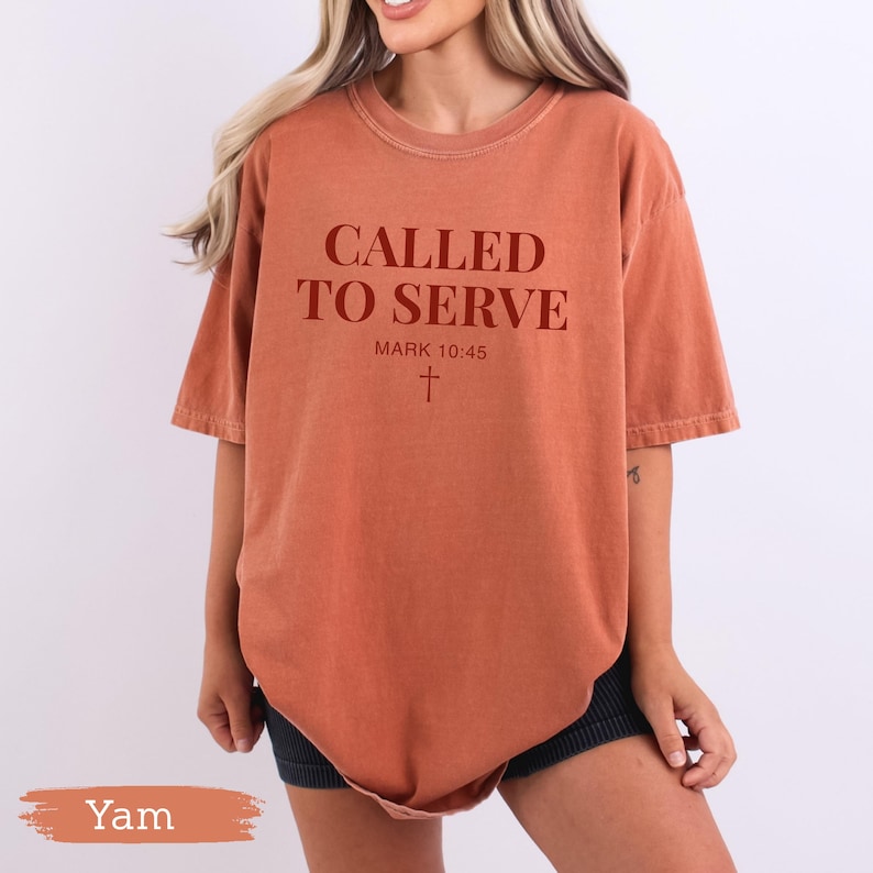 Called To Serve Comfort Colors® Shirt, Bible Verse Tee, Christian Shirt, Faith Based Apparel, Religious Gift, Church Group Tee - Image 7
