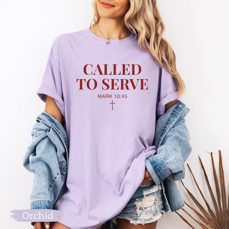 Called To Serve Comfort Colors® Shirt, Bible Verse Tee, Christian Shirt, Faith Based Apparel, Religious Gift, Church Group Tee - Image 5