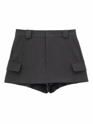 Womens Clothing Pocket Mid Rise Pants Skirt
